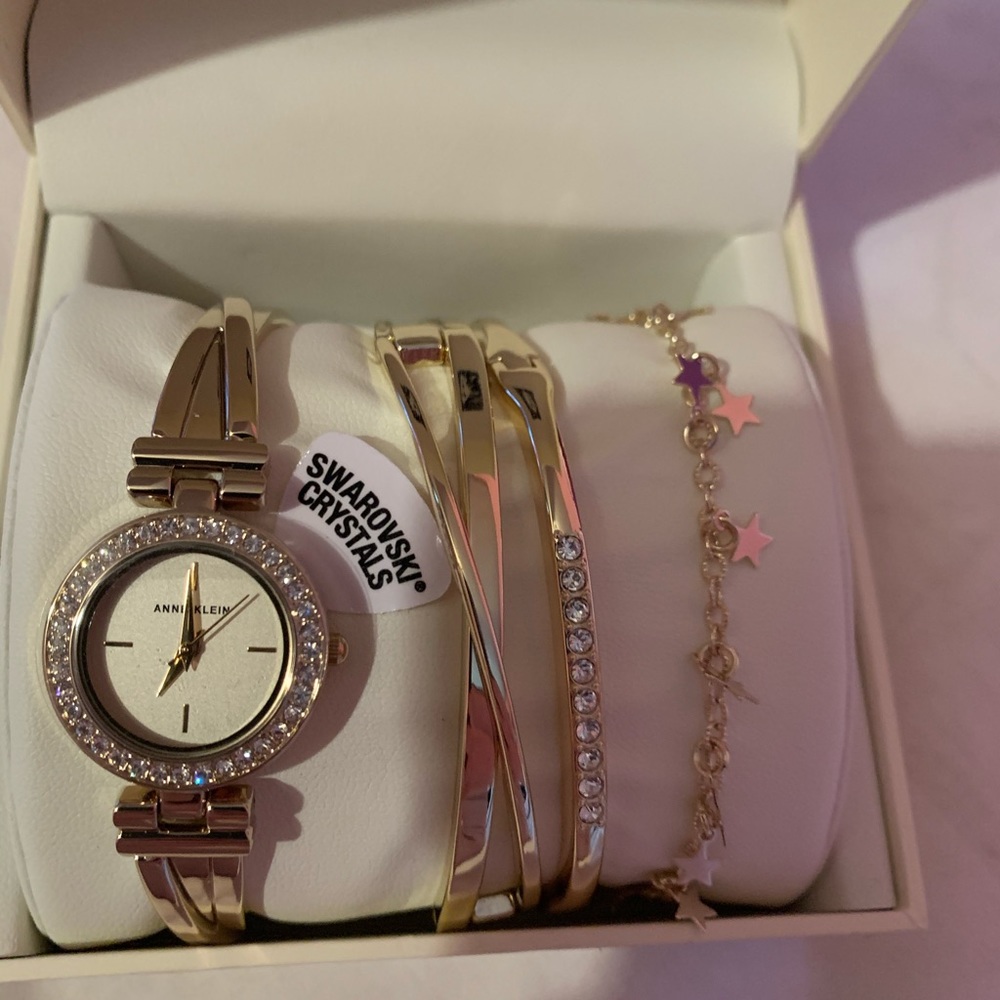 Anne Klein set of bracelets and watch